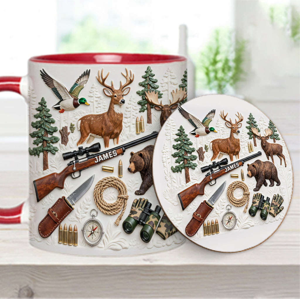 Love Hunting - Personalized Hunting Accent Mug & Coaster