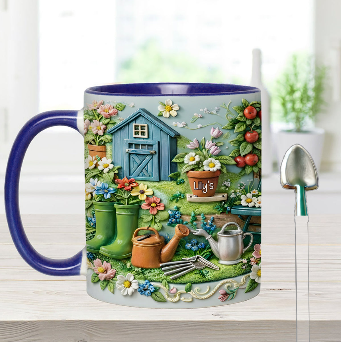 Gardening Mug, Gardening Lover Gift - Personalized Gardening Set Accent Mug With Acrylic Stirrers