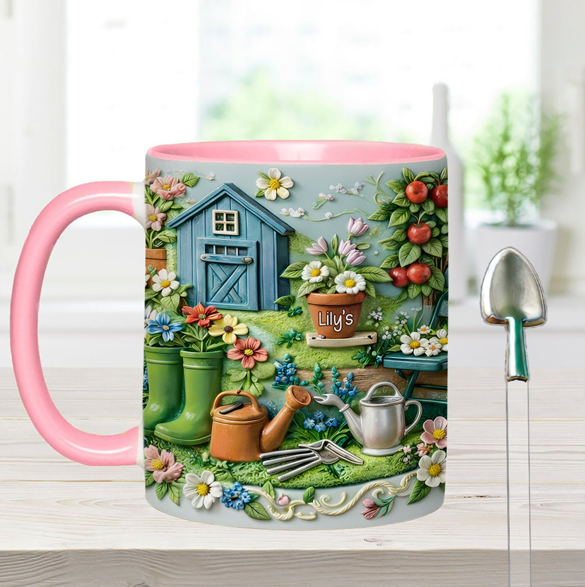 Gardening Mug, Gardening Lover Gift - Personalized Gardening Set Accent Mug With Acrylic Stirrers