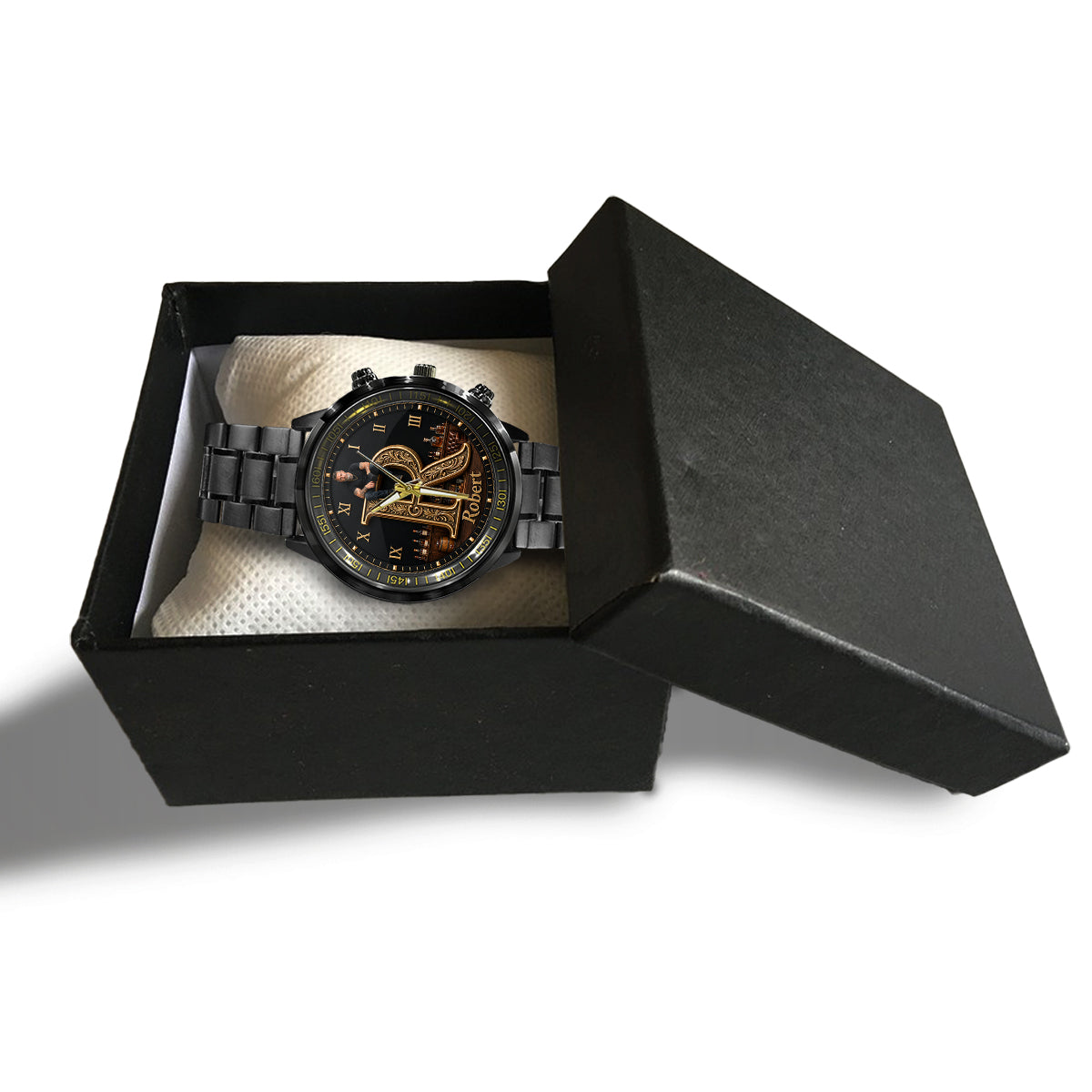 Any Photo Monogram - Personalized Real Men Hand Watch