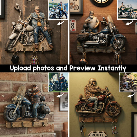 Custom From Any Photo - Personalized Biker Custom Shaped Hanging Rack
