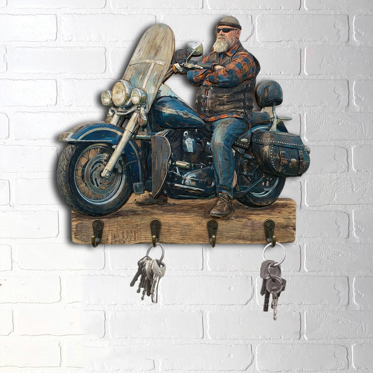 Custom From Any Photo - Personalized Biker Custom Shaped Hanging Rack