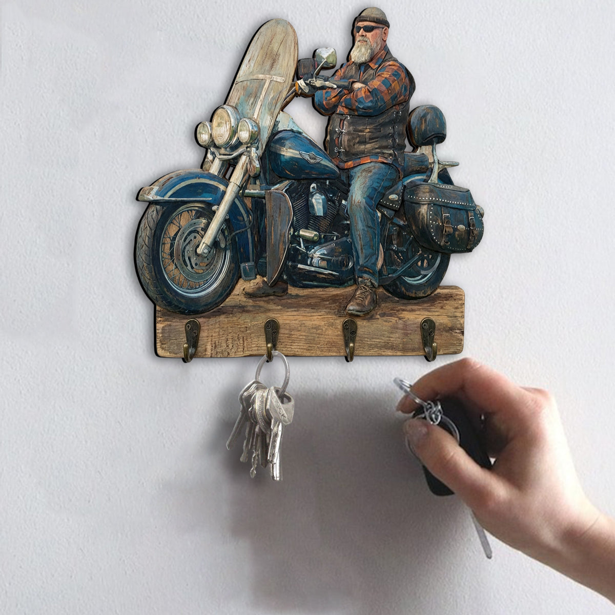 Custom From Any Photo - Personalized Biker Custom Shaped Hanging Rack