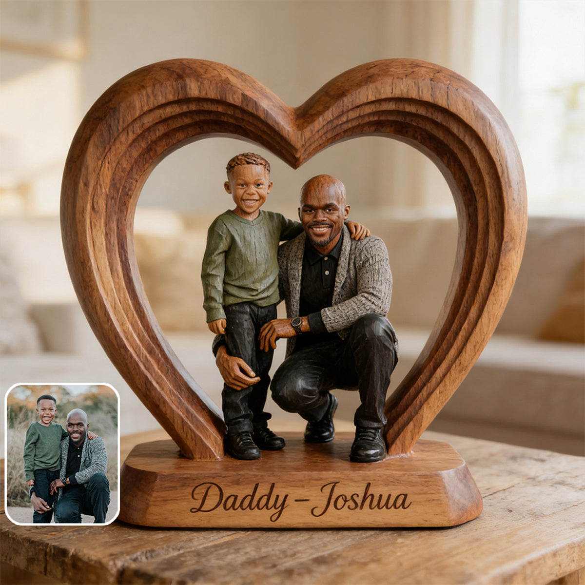 Perfektes Geschenk zum Vatertag - Personalisierte Holztafel in Sonderform
