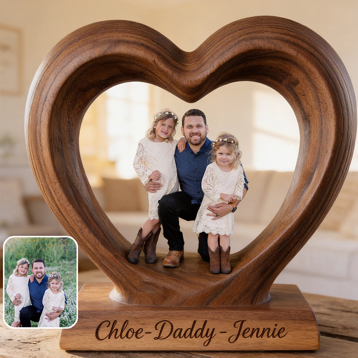 Perfektes Geschenk zum Vatertag - Personalisierte Holztafel in Sonderform