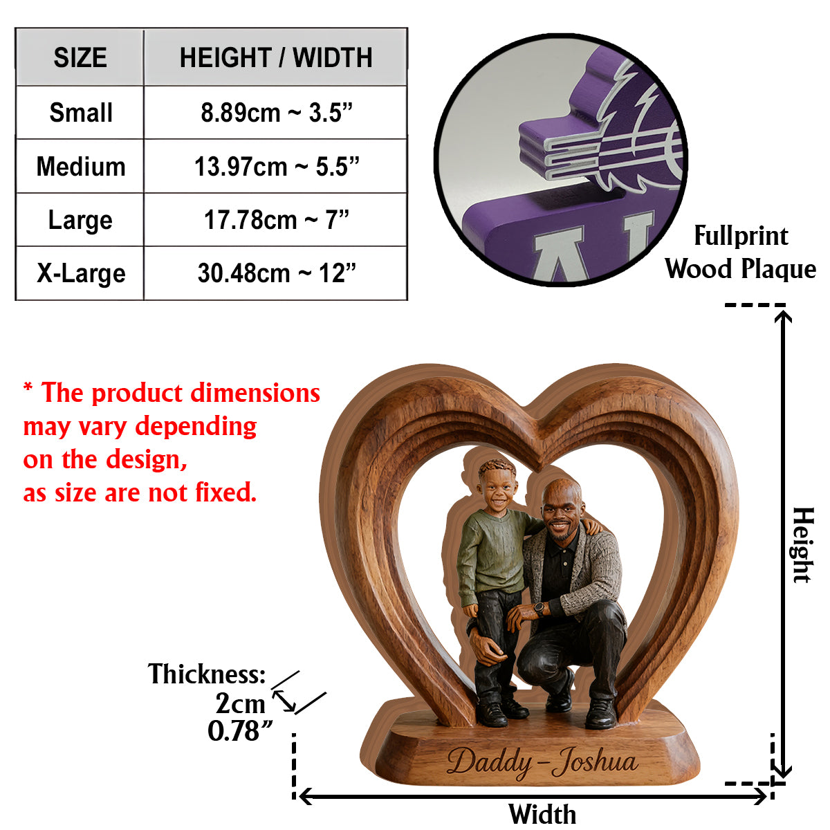 Perfektes Geschenk zum Vatertag - Personalisierte Holztafel in Sonderform