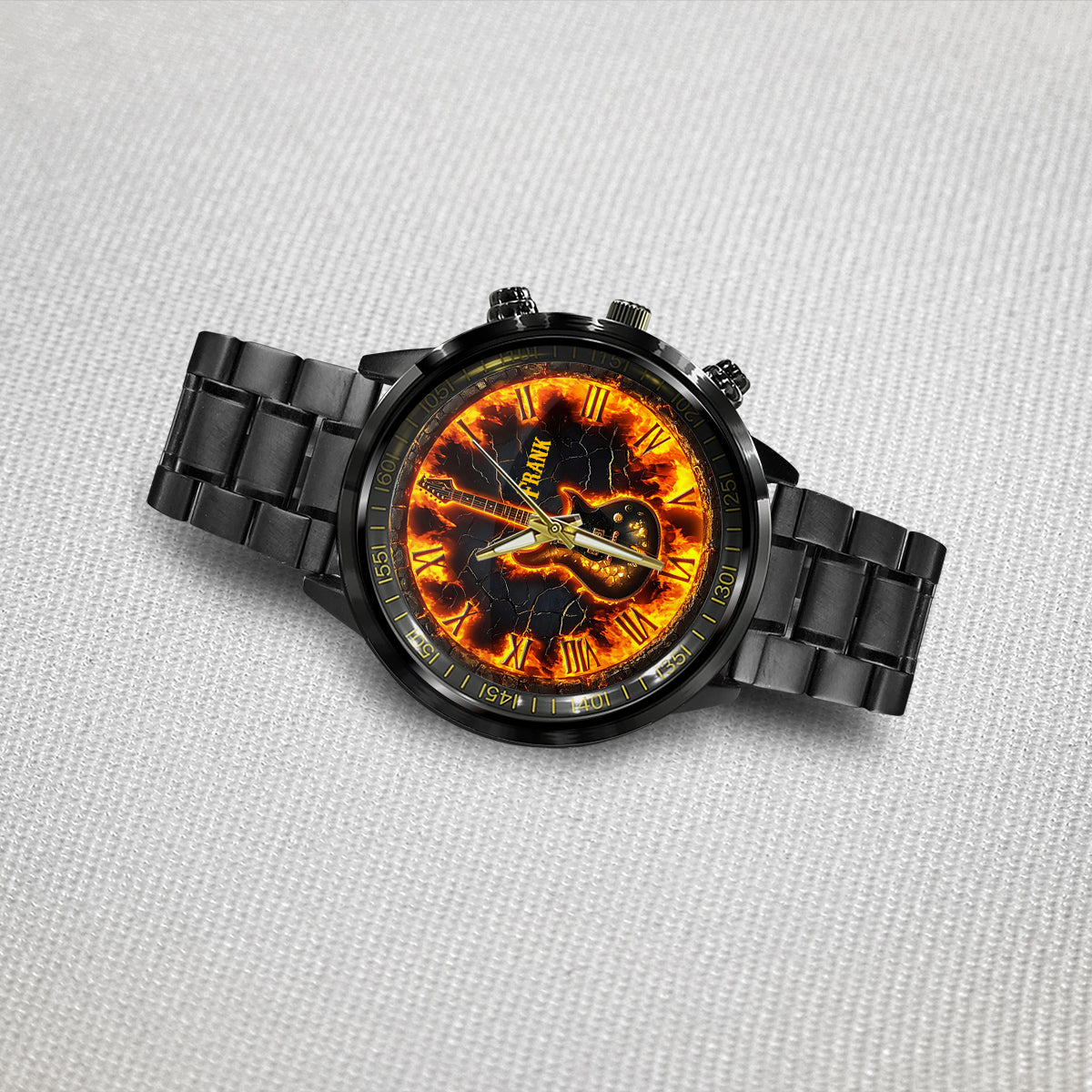 Fire Guitar – Personalisierte Gitarren-Handuhr