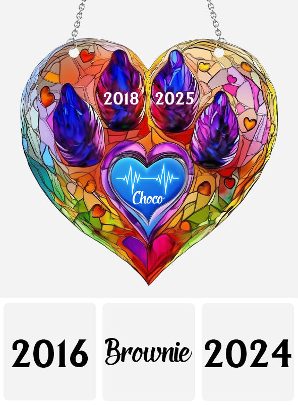 Regenbogenbrücke – Haustier-Gedenkstück – Personalisierter Hologramm-Fensterhänger mit Hunde-Gedenkmotiv