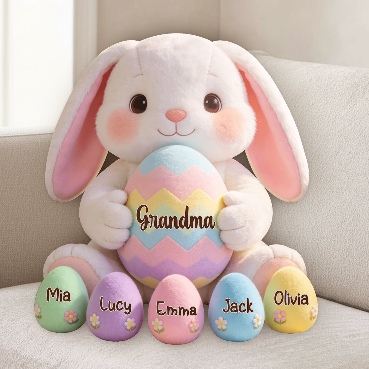 Grandma Easter - Personalized Grandma Premium Faux Fur Pillow