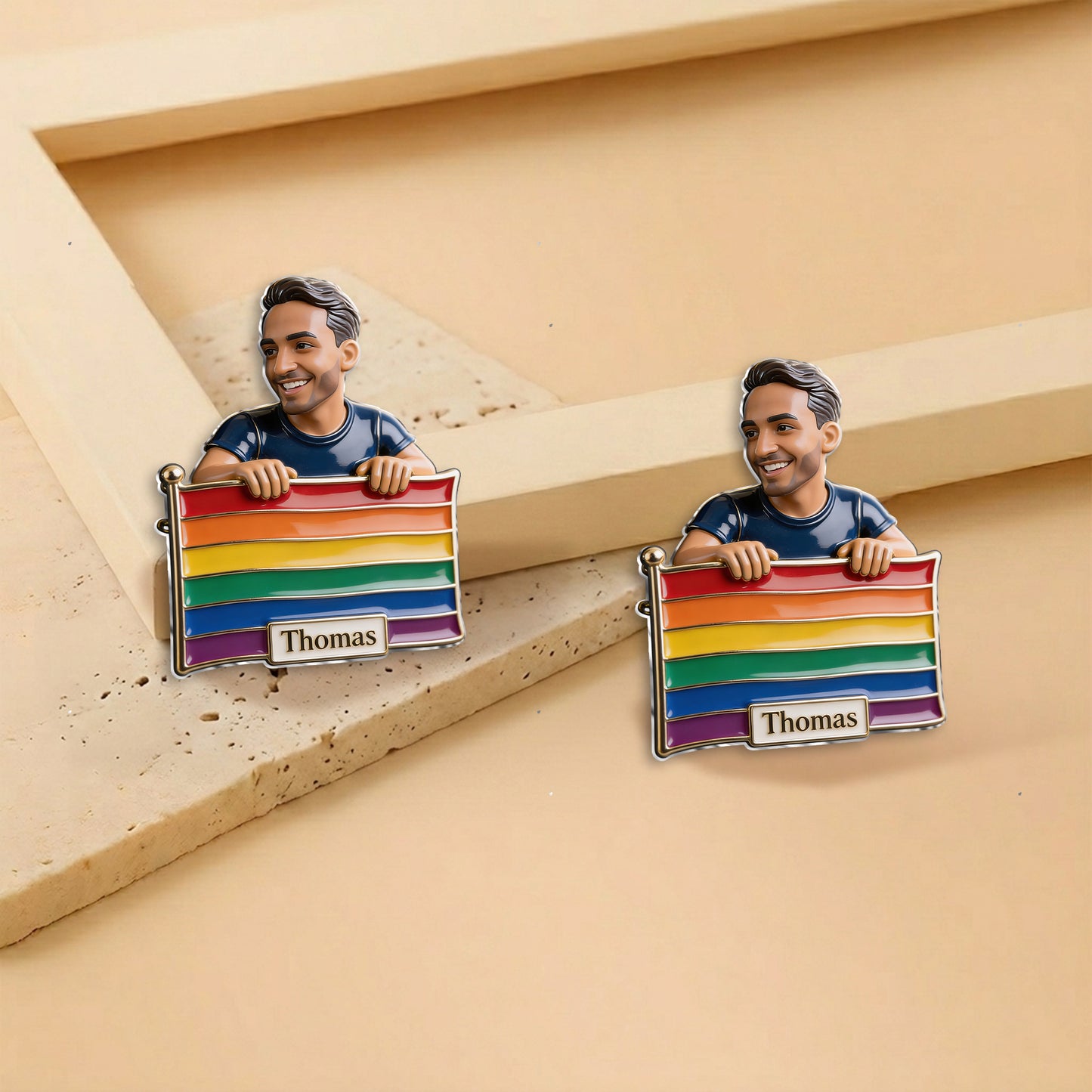 Proud Me - Personalized LGBT Support 3D Embossed Enamel Pin