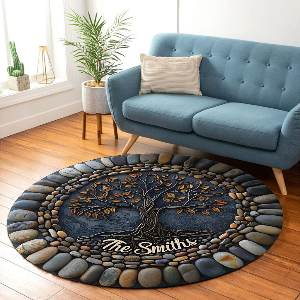 Tree Of Life - Personalized Yoga Round Rug