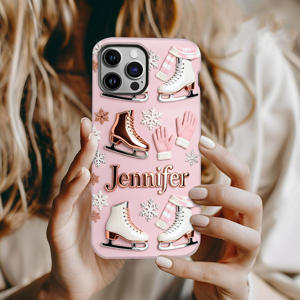 Ice Skating Makes Me Happy - Personalized Ice Skating Full Print Phone Case