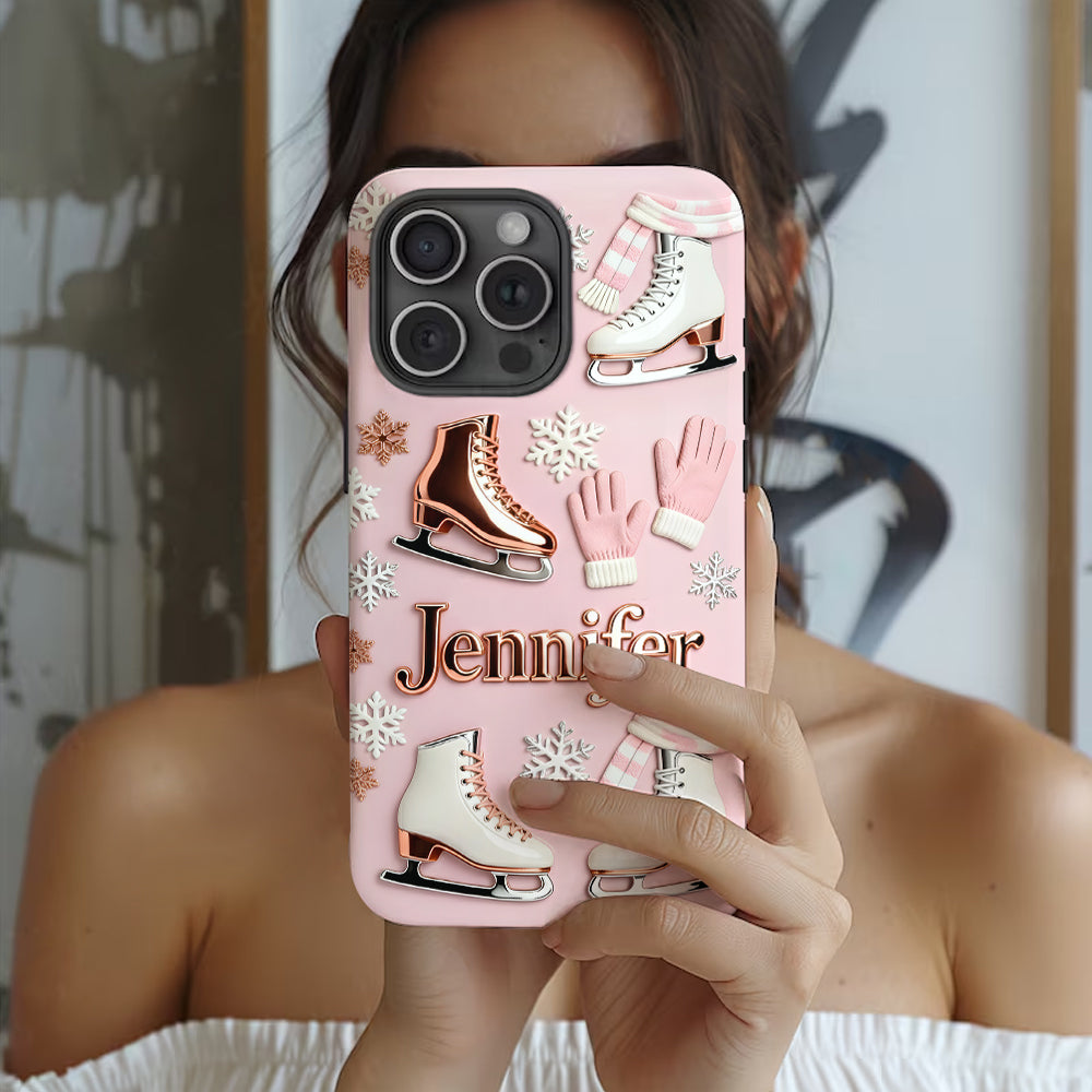 Ice Skating Makes Me Happy - Personalized Ice Skating Full Print Phone Case