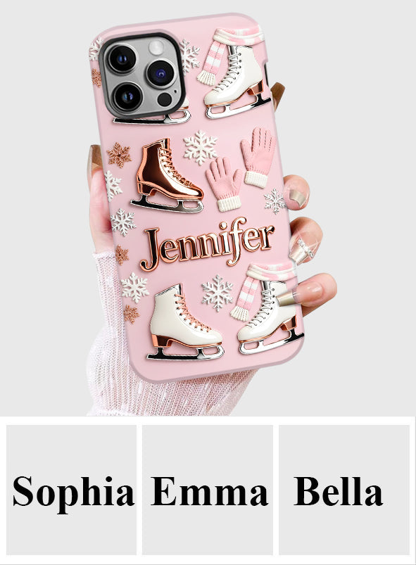 Ice Skating Makes Me Happy - Personalized Ice Skating Full Print Phone Case