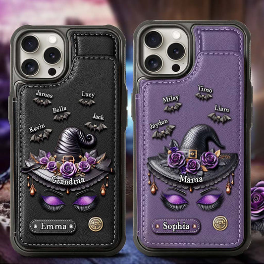 Perfect Gift For Mom, Grandma Witch - Personalized Mother Wallet Phone Case