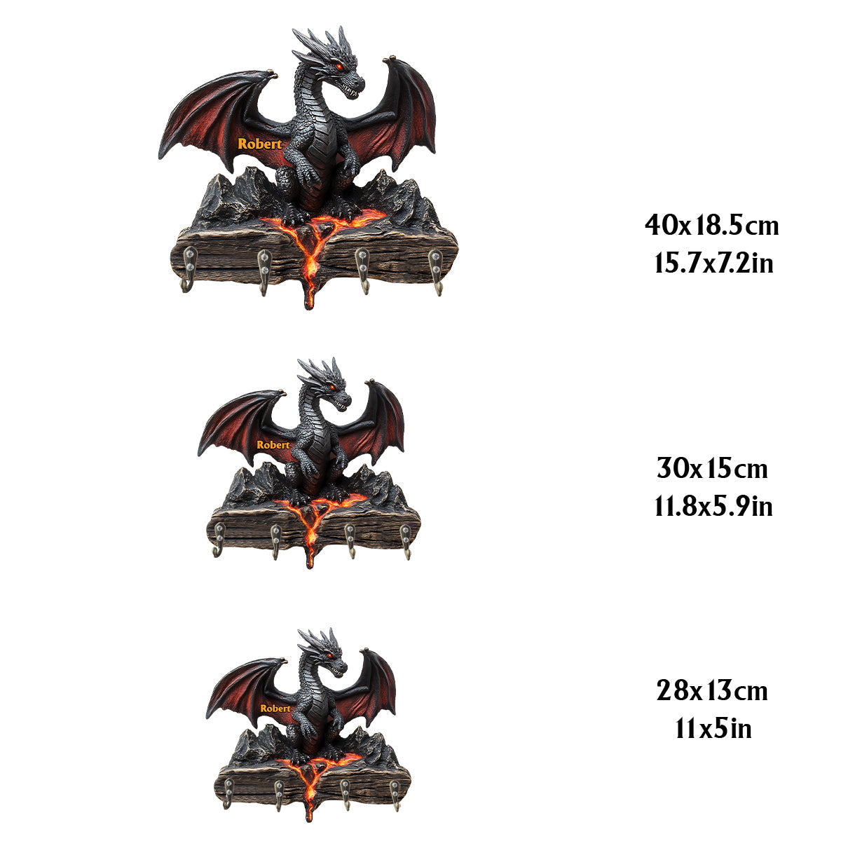 Love Dragons - Personalized Dragon Custom Shaped Key Rack