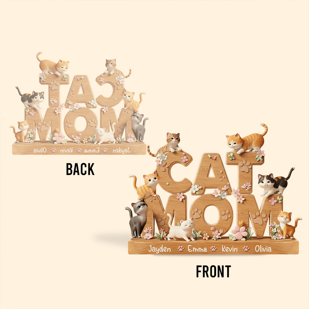 Ich liebe Katzen – Personalisierte Acrylplakette in Katzenform