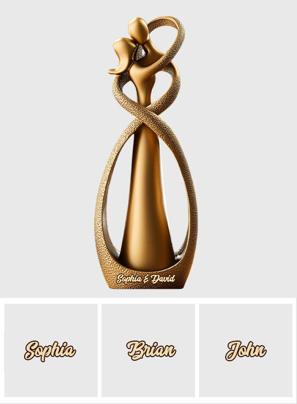 Für immer zusammen – personalisierte Acrylplakette in individueller Pärchenform