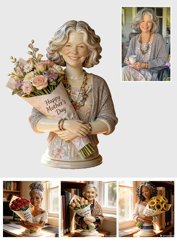 Forever Flowers For Her - Personalized Mother Custom Shaped Acrylic Plaque