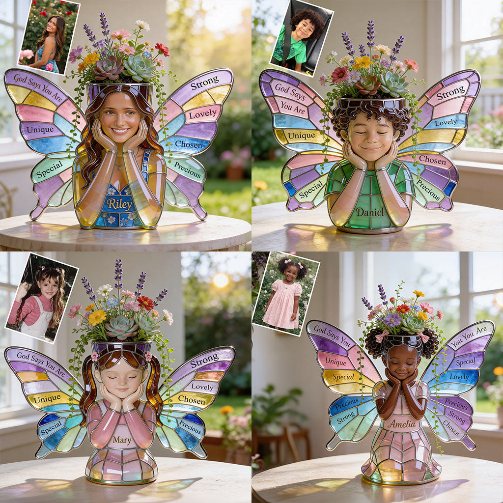 Custom Any Photo - God Says You Are - Personalized Christian Acrylic Pot