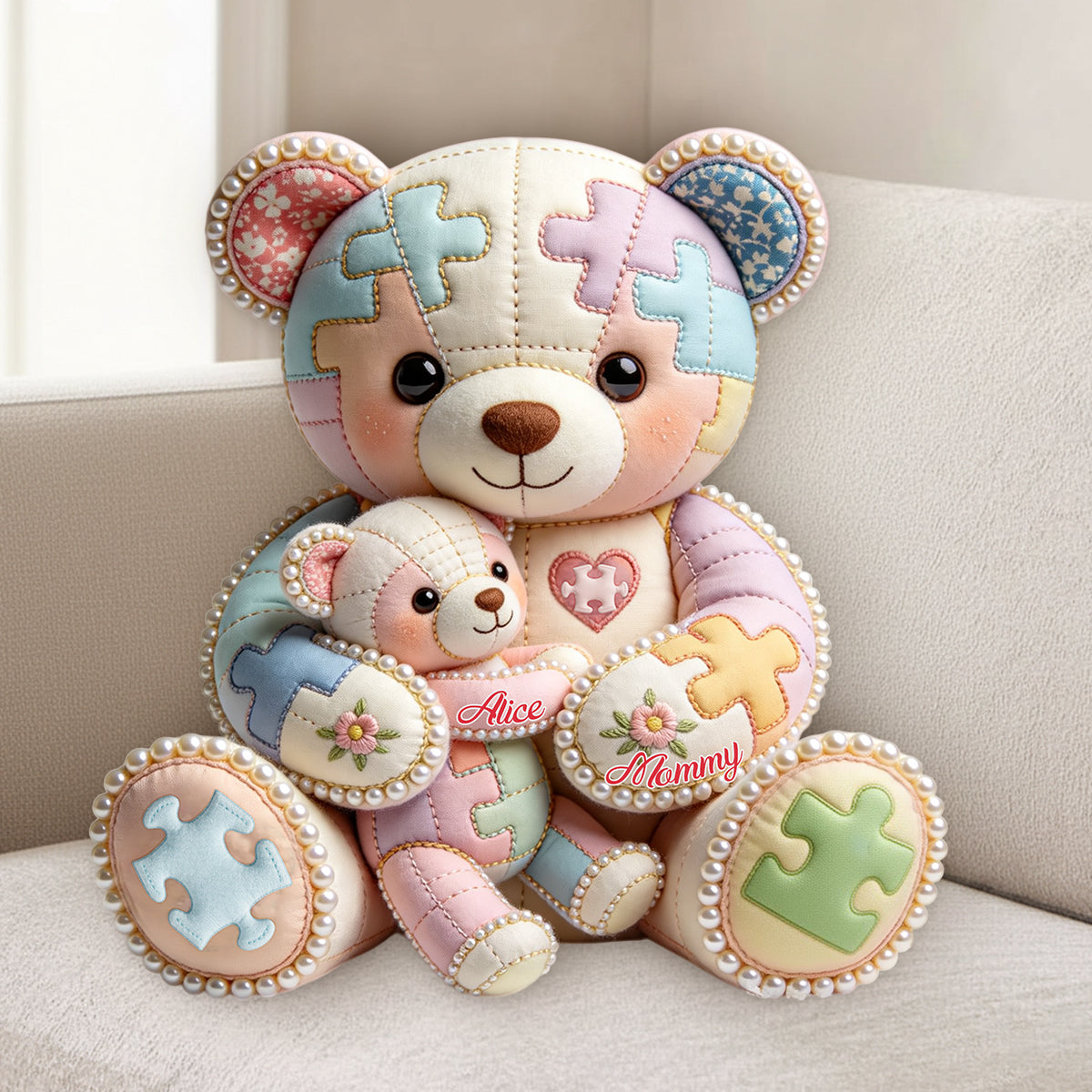 Autism Mom – Personalisiertes Premium-Kunstfellkissen zum Thema Autismus