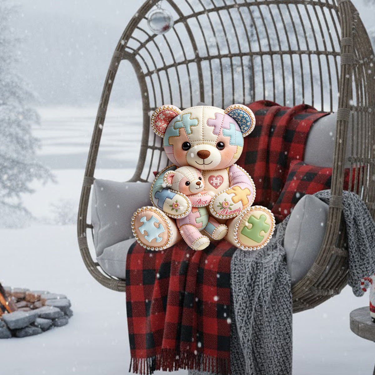 Autism Mom – Personalisiertes Premium-Kunstfellkissen zum Thema Autismus