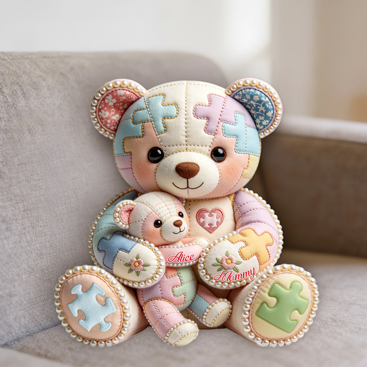 Autism Mom – Personalisiertes Premium-Kunstfellkissen zum Thema Autismus