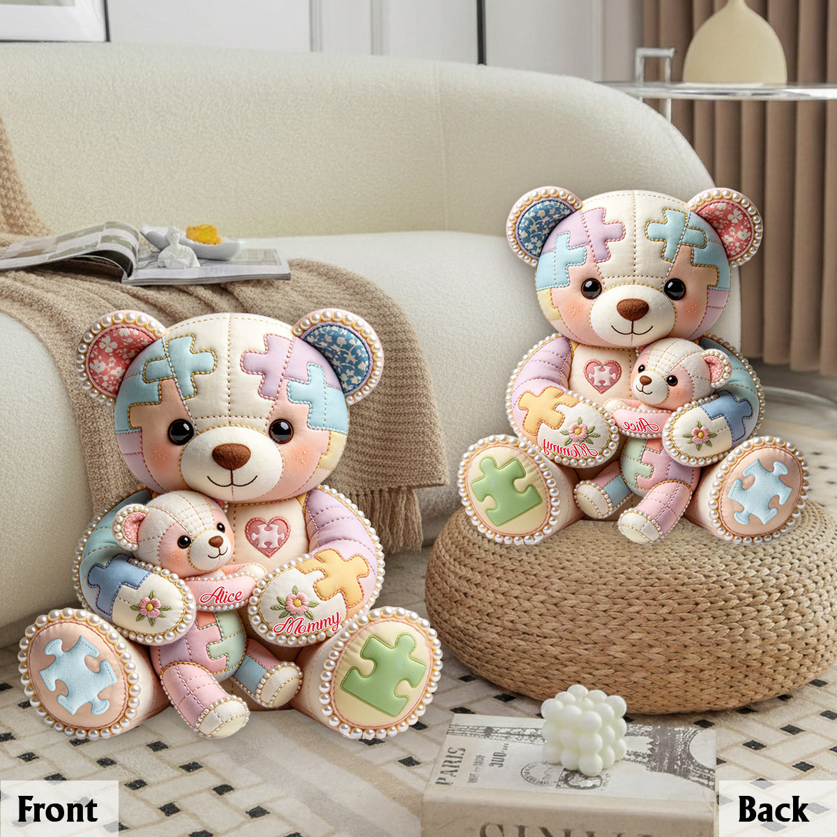 Autism Mom – Personalisiertes Premium-Kunstfellkissen zum Thema Autismus