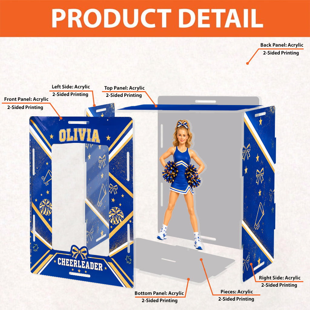 Love Being A Cheerleader - Personalized Cheerleading Acrylic Display Box