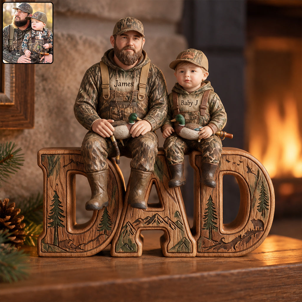 Hunting Dad - Personalized Hunting Custom Shaped Wood Plaque