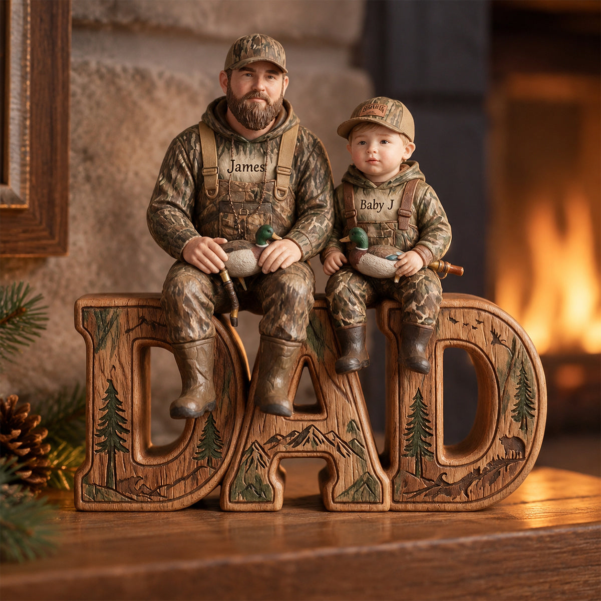 Hunting Dad - Personalized Hunting Custom Shaped Wood Plaque