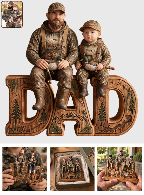 Hunting Dad - Personalized Hunting Custom Shaped Wood Plaque