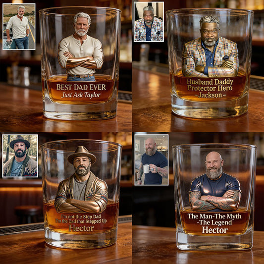 Unser Stein, unser Held - Whiskeyglas zum Vatertag - Personalisiertes Whiskeyglas für Väter