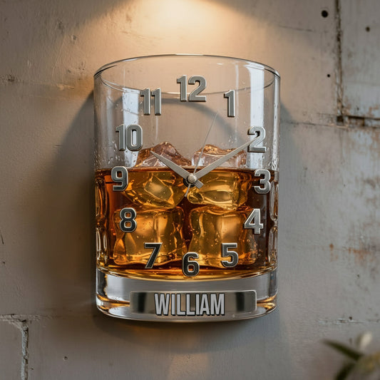 Zeit für Whisky – Personalisierte Whisky-LED-Wanduhr