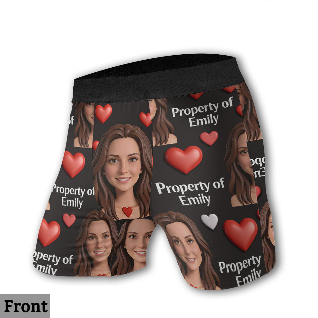 Property Of Girlfriends, Boyfriends - Personalized Couple Men’s Boxer Briefs