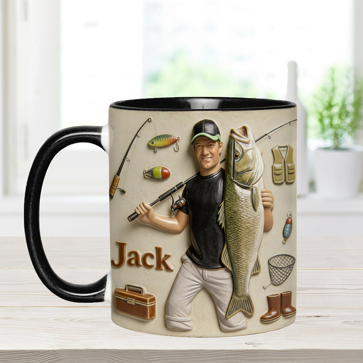 Liebe zum Angeln – Personalisiertes Angelset mit Akzentbecher und Acryl-Rührstäbchen