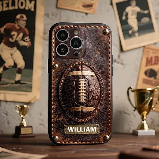Gameday - Personalized Football Leather Phone Case