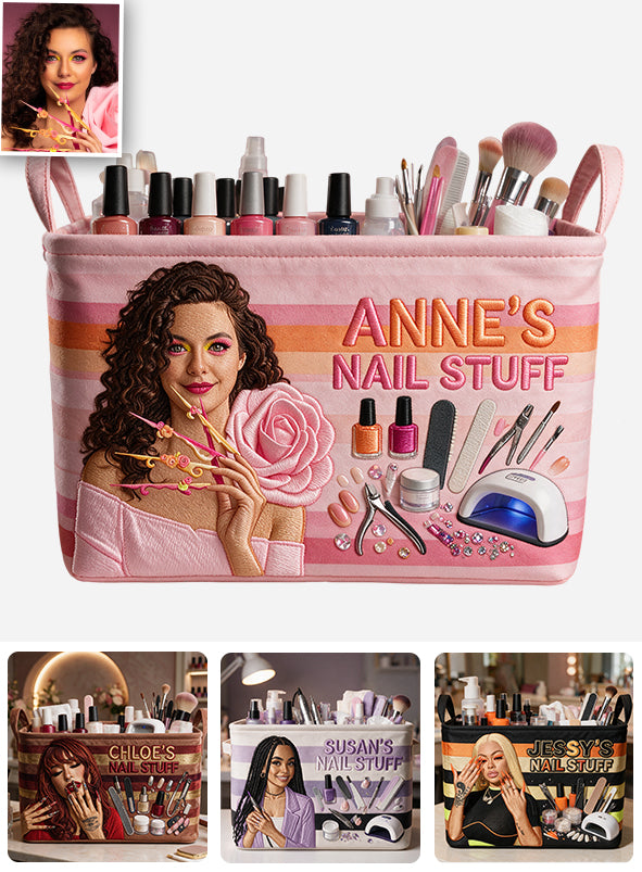My Nail Stuff - Personalized Nail Salon Rectangle Storage Basket