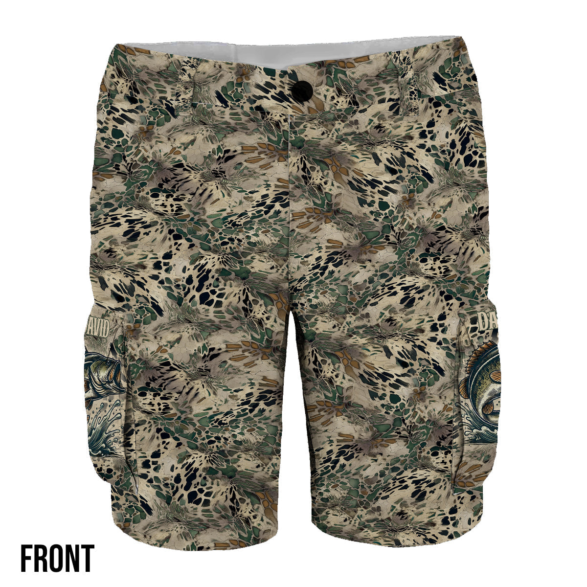 Angelgeschenk für ihn/Ehemann/Vater... - Personalisierte Angel-Cargoshorts mit Gürtel