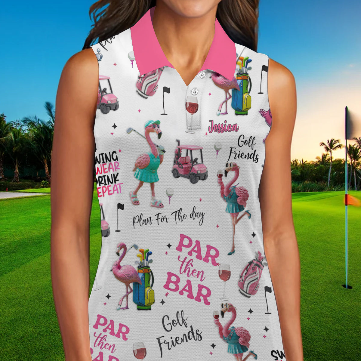 Par Then Bar - Personalized Golf Sleeveless Polo Shirt