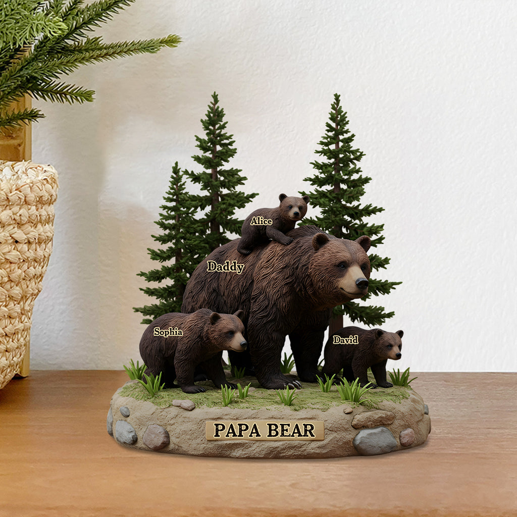 Papa Bär – Personalisierte, individuell geformte Acrylplakette für Väter