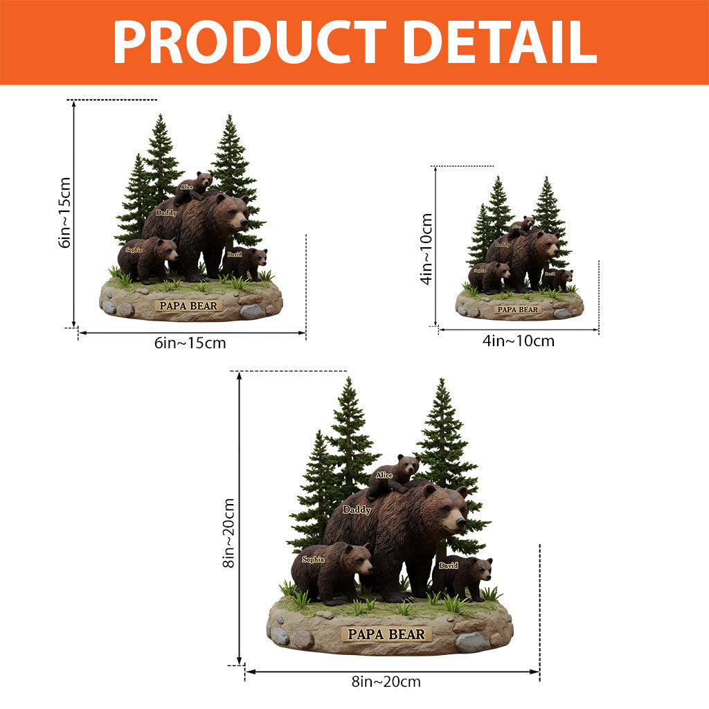 Papa Bär – Personalisierte, individuell geformte Acrylplakette für Väter