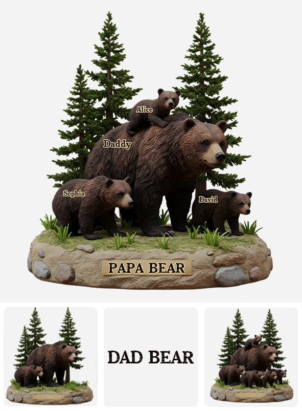 Papa Bär – Personalisierte, individuell geformte Acrylplakette für Väter