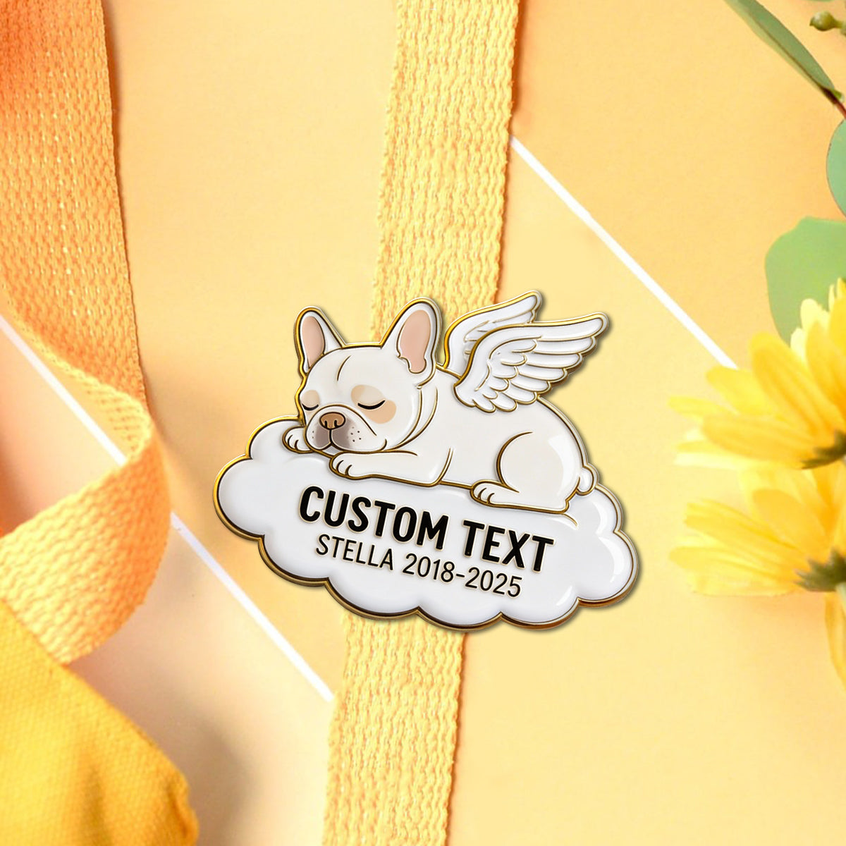 Deine Flügel waren bereit, doch mein Herz nicht – Gedenken an dein Haustier – Personalisierte Hunde-Anstecknadel