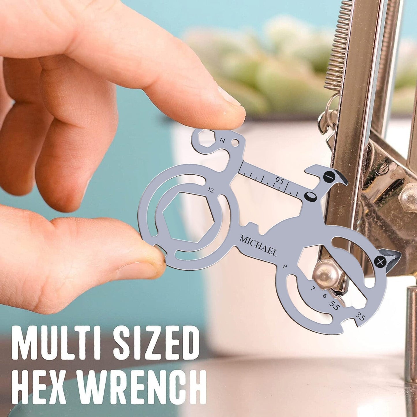 Reise-Werkzeugset für Rennräder – Personalisierte Multitool-Blechplatte für Biker