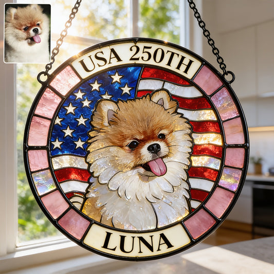 Benutzerdefiniert aus jedem Foto - Personalisierter Hund 3D-gedruckter Glas-Sonnenfänger
