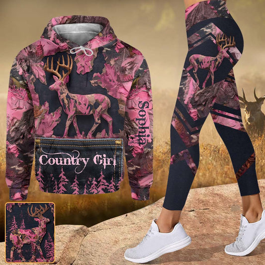Country Girl – Personalisierter Jagd-Hoodie und Leggings