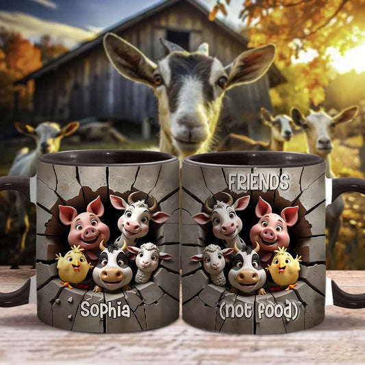 Vegan für die Tiere – Personalisierte Tasse mit veganem Akzent