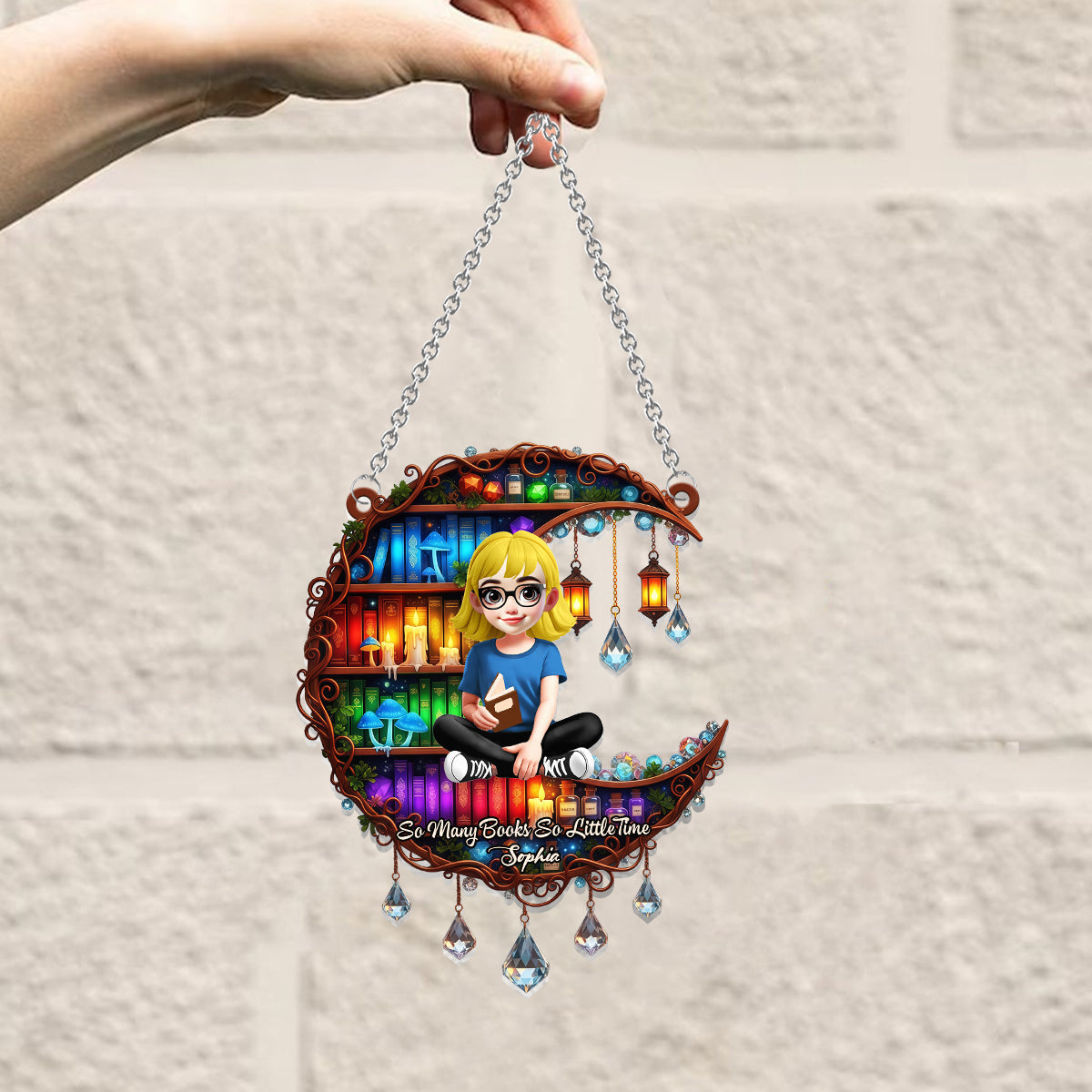 Just One More Chapter - Personalized Book Window Hanging Suncatcher Ornament
