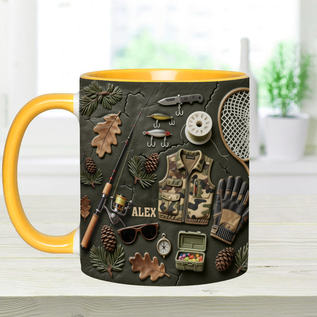 Angelbegeisterte – Personalisierte Tasse mit Angelmotiv